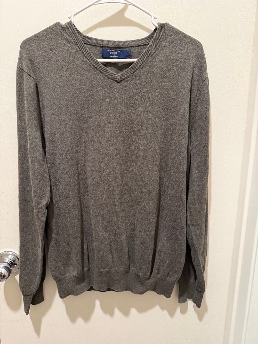 J. Crew Men’s V-Neck Sweater in Charcoal Gray